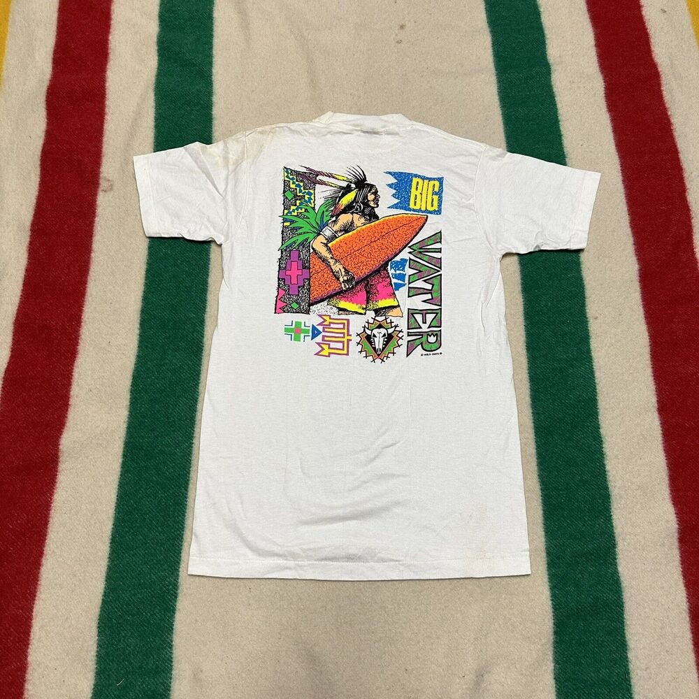 Vintage Surf Shirt Youth L Wild Oats Big Water Skate 90s 80s Hawaii